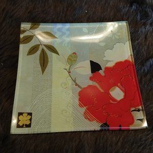 Mudlark Hand Painted Glass Dish